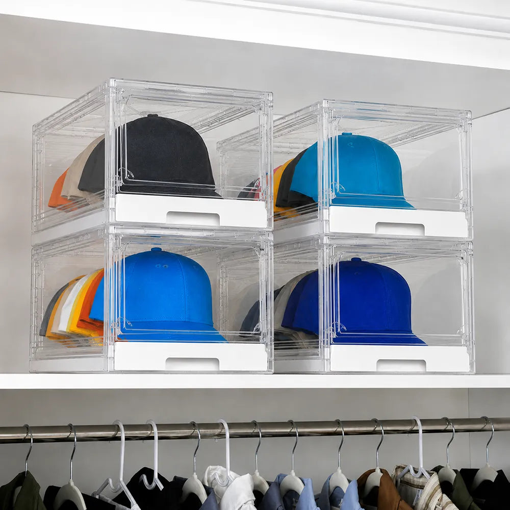 Clear Stackable Baseball Cap Organizer Drawers