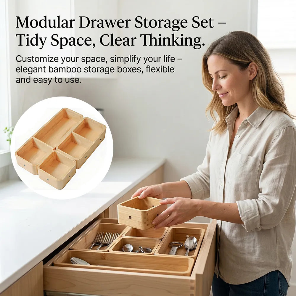 🧺 Modular Drawer Organizer Set – Clean Space, Clear Mind