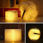 Open-to-Glow Walnut Folding Book Light