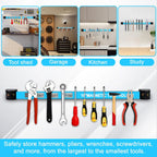 🔧 12" Magnetic Tool Holder – Heavy Duty Wall Mount Bars (Blue)