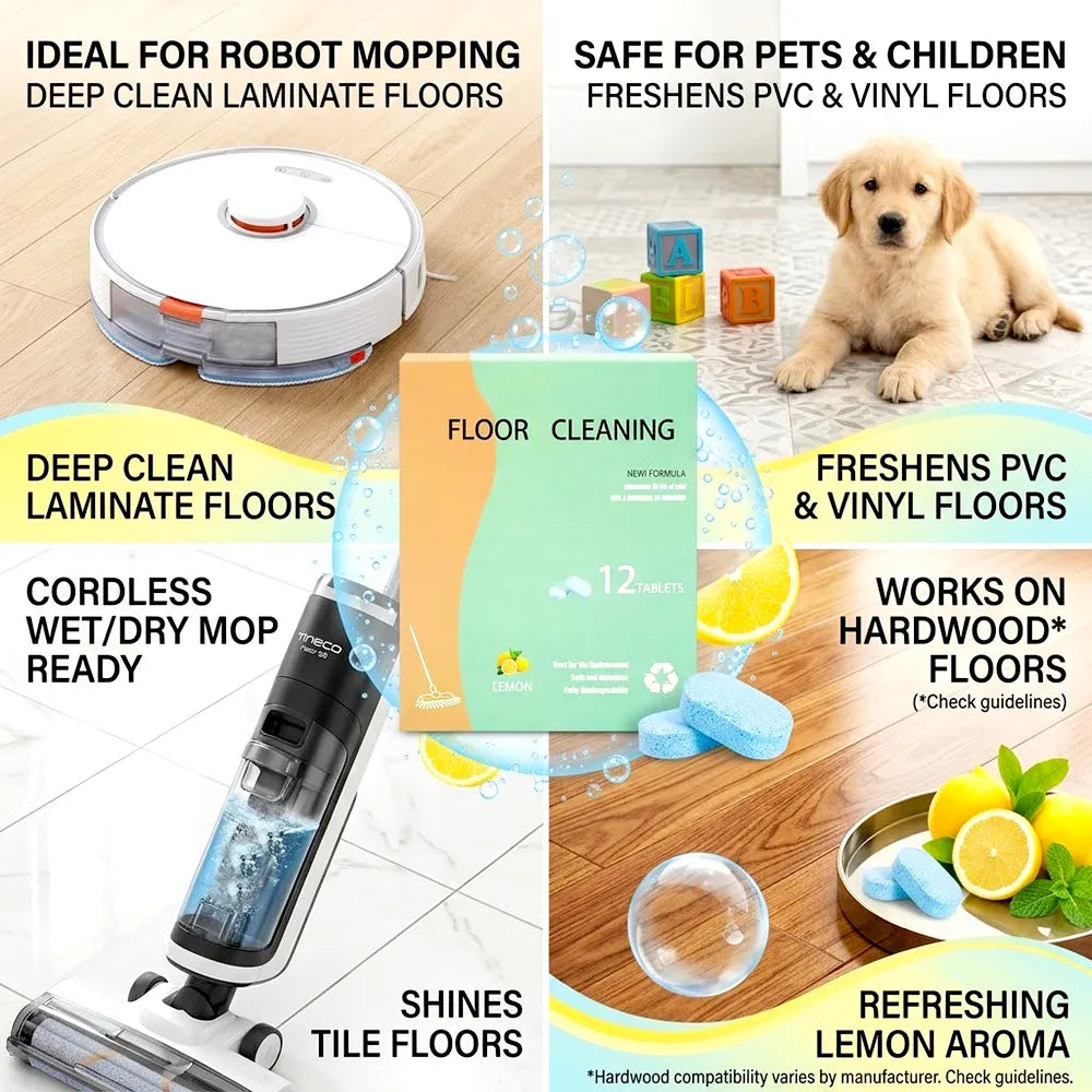 🧼 🍋12-Pack Floor Cleaning Tablets – Deep Clean Your Hard Floors with Ease