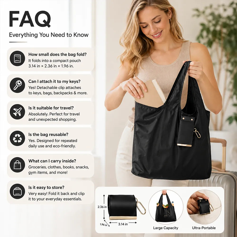 Portable Foldable Keychain Tote Bag
