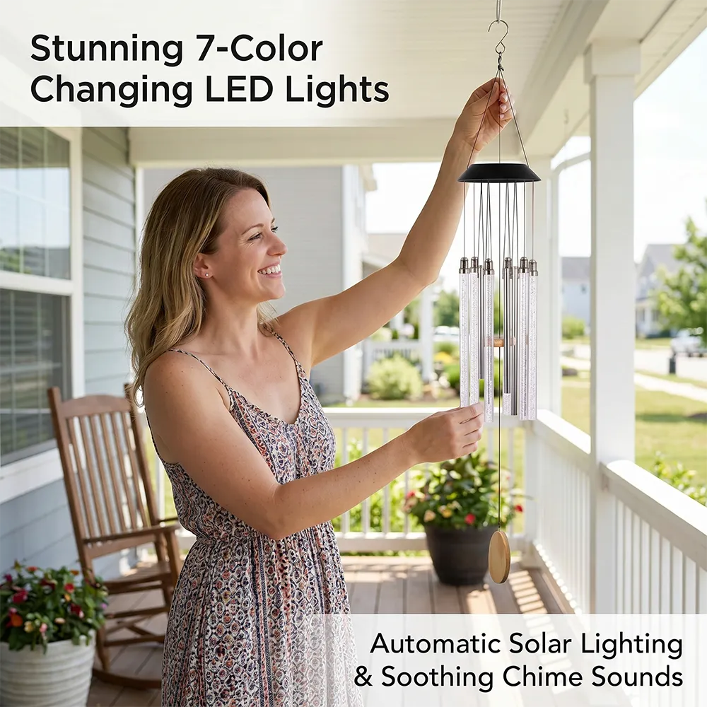 🌈 Solar Color-Changing Wind Chime Light