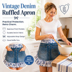 👖 Vintage Denim Ruffle Apron