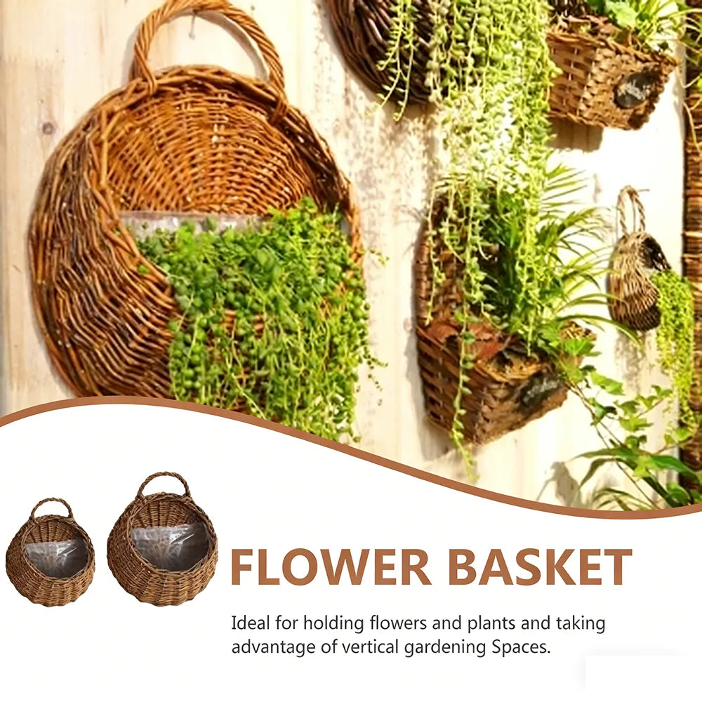 🌿 Hand-Woven Hanging Willow Basket – Natural Wall Planter & Decorative Storage