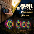 Solar Mandala Color-Changing Wall Lights – 4-Piece Set