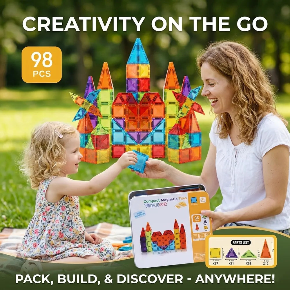 🧲 Magnetic Tiles Mini Set for Kids