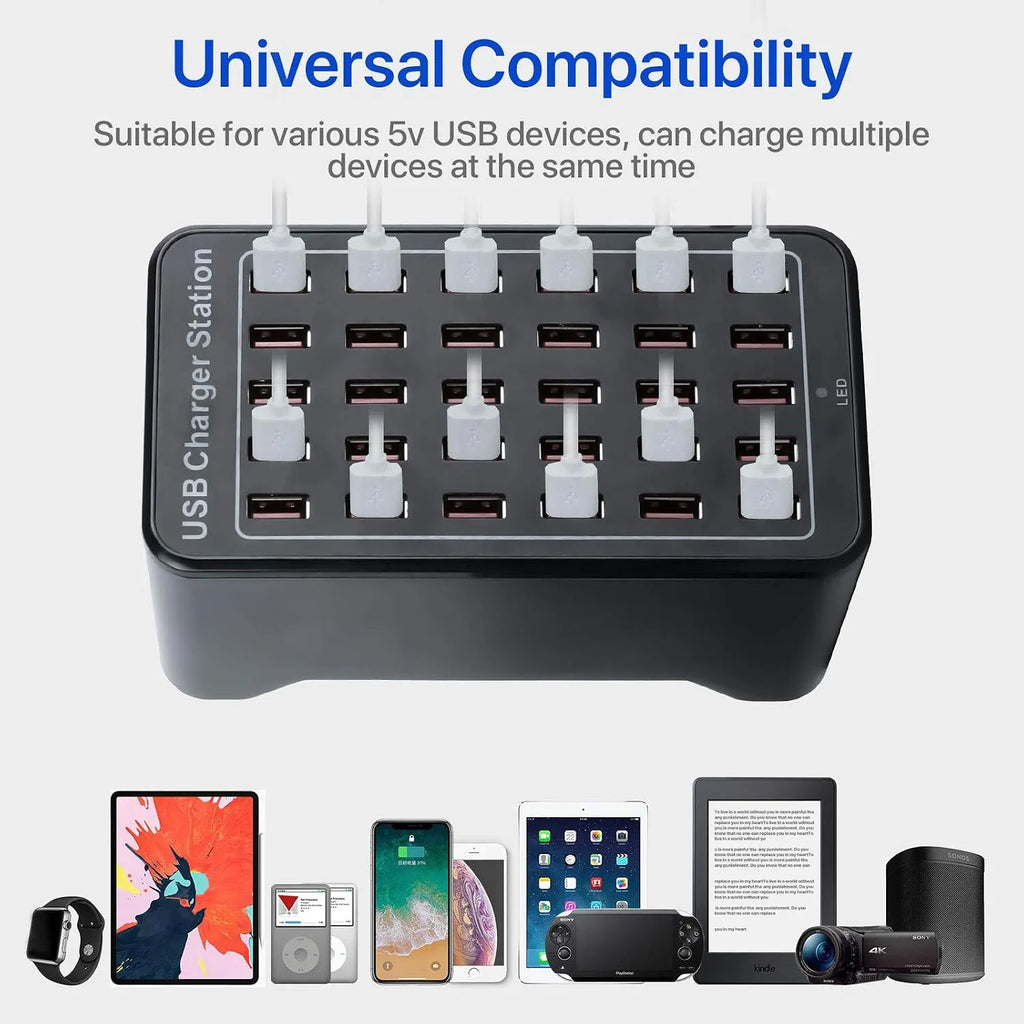 150W 30-Port Smart USB Charging Station