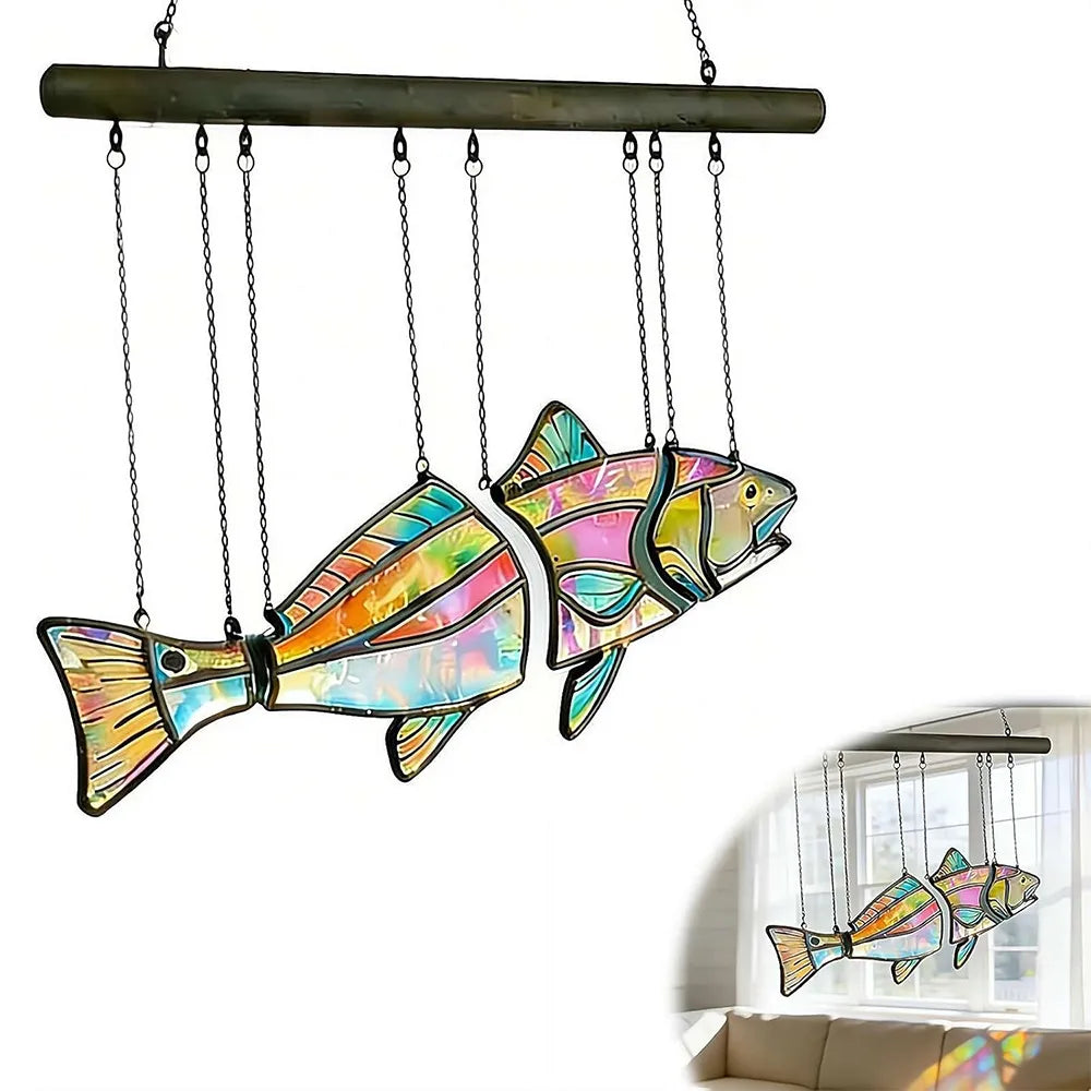 🐟 Handcrafted Coastal Fish Sun Catcher Hanging Decor