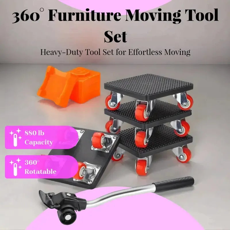 Heavy-Duty 360° Furniture Moving Tool Set – Lift & Slide Up to 1100 lbs Effortlessly