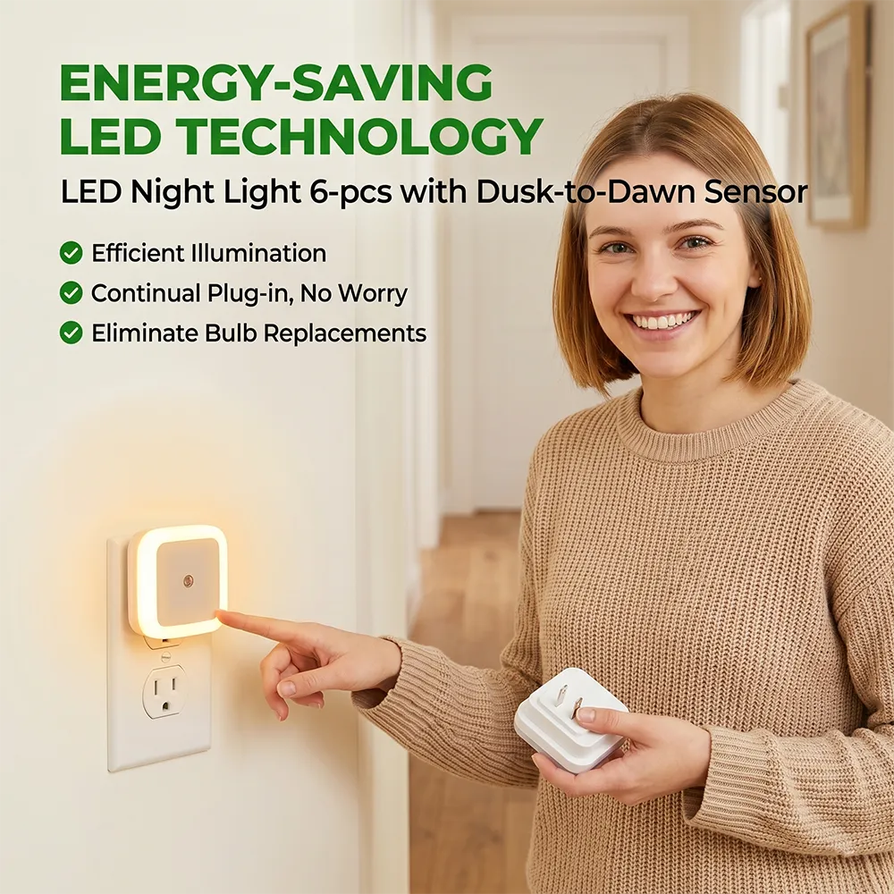 🌙 LED Night Light 6-pcs with Dusk-to-Dawn Sensor