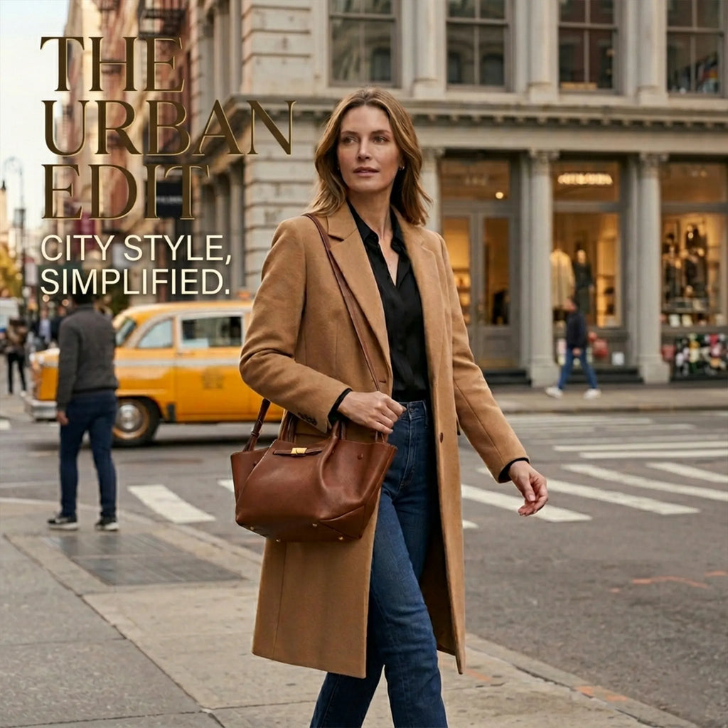 👜 Minimalist Folded-Wing Italian Leather Tote Bag