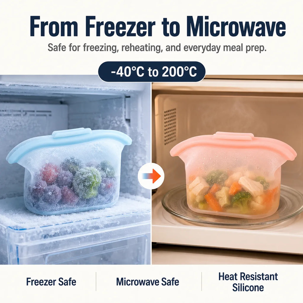 🏠Healthy silicone resealable storage bag🍴