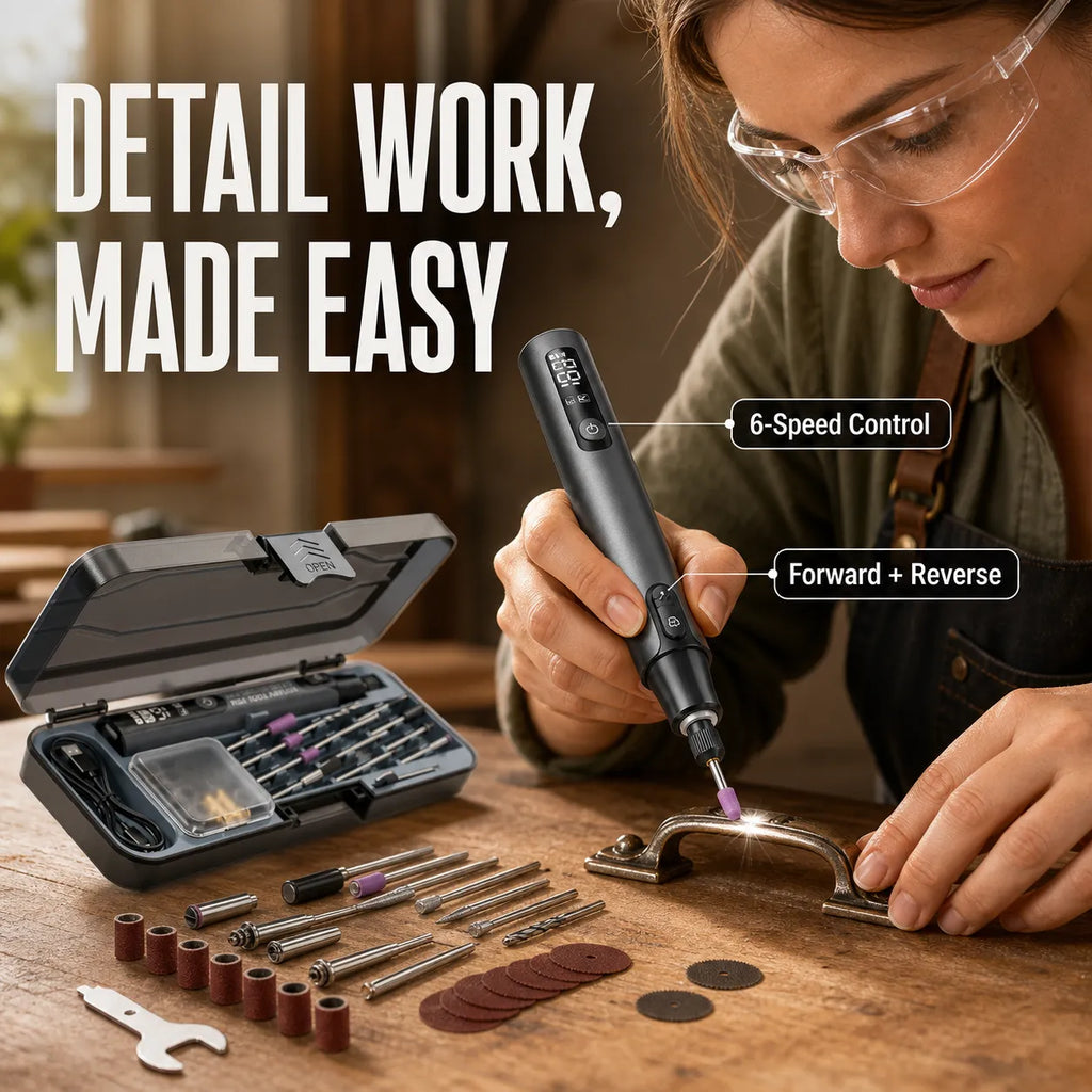 6-Speed Cordless Rotary Tool Kit with Digital Display