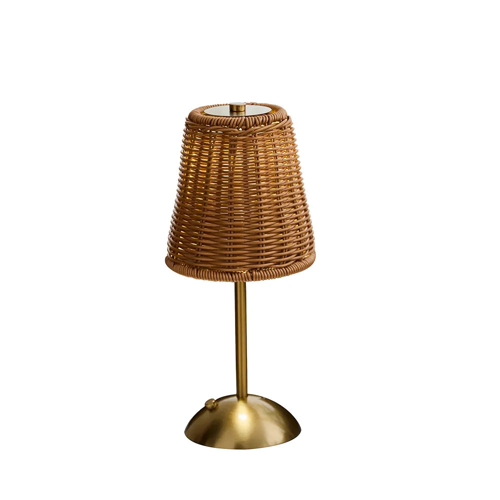 🌿Cordless Rattan Table Lamp – Rechargeable Boho LED Bedside Lamp