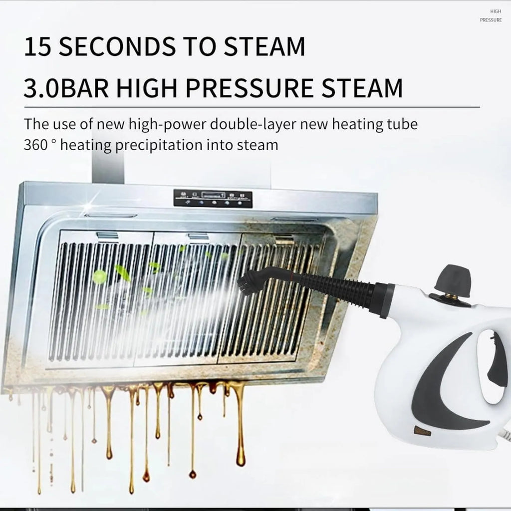 High-Pressure Handheld Steam Cleaner with Multi-Surface Attachments