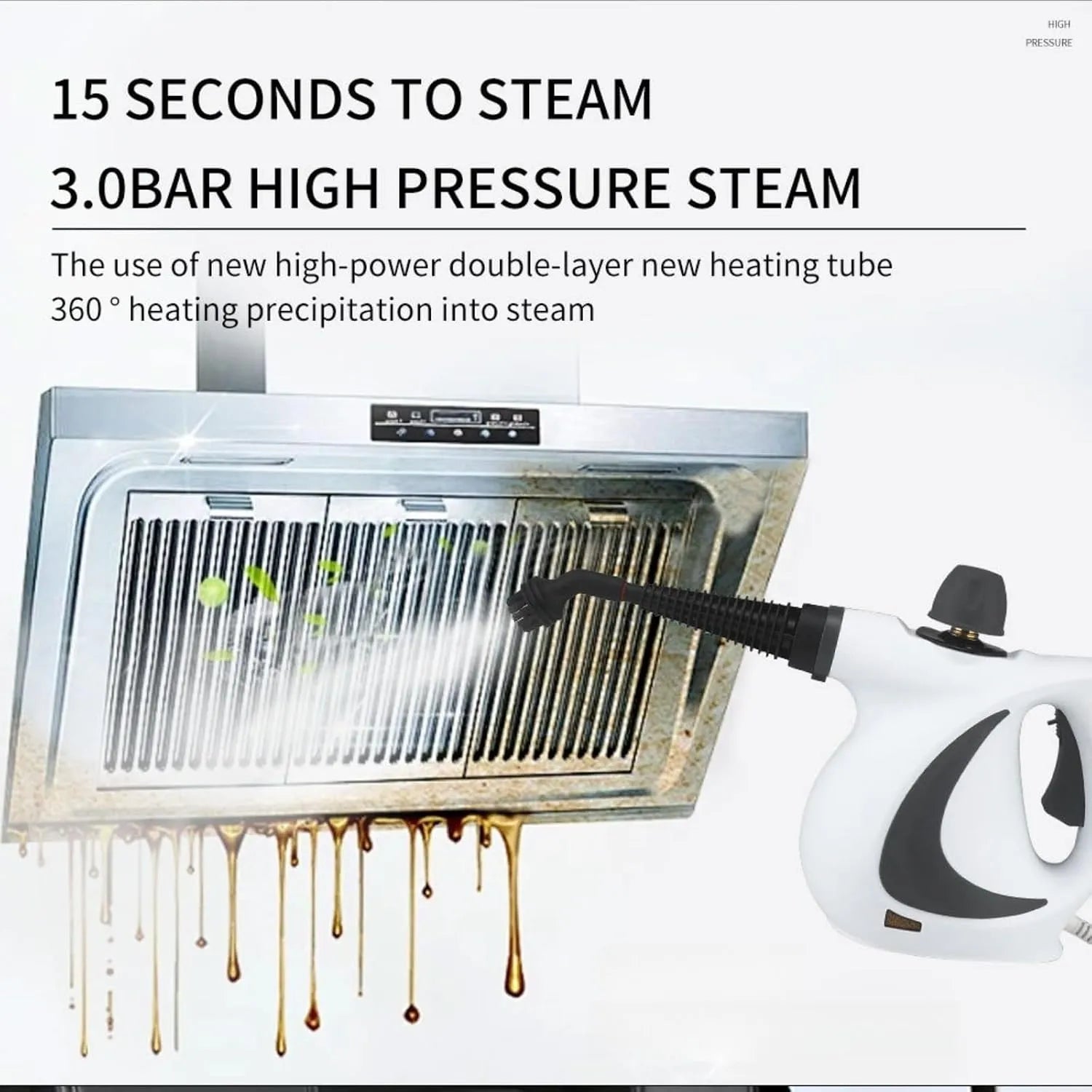 High-Pressure Handheld Steam Cleaner with Multi-Surface Attachments