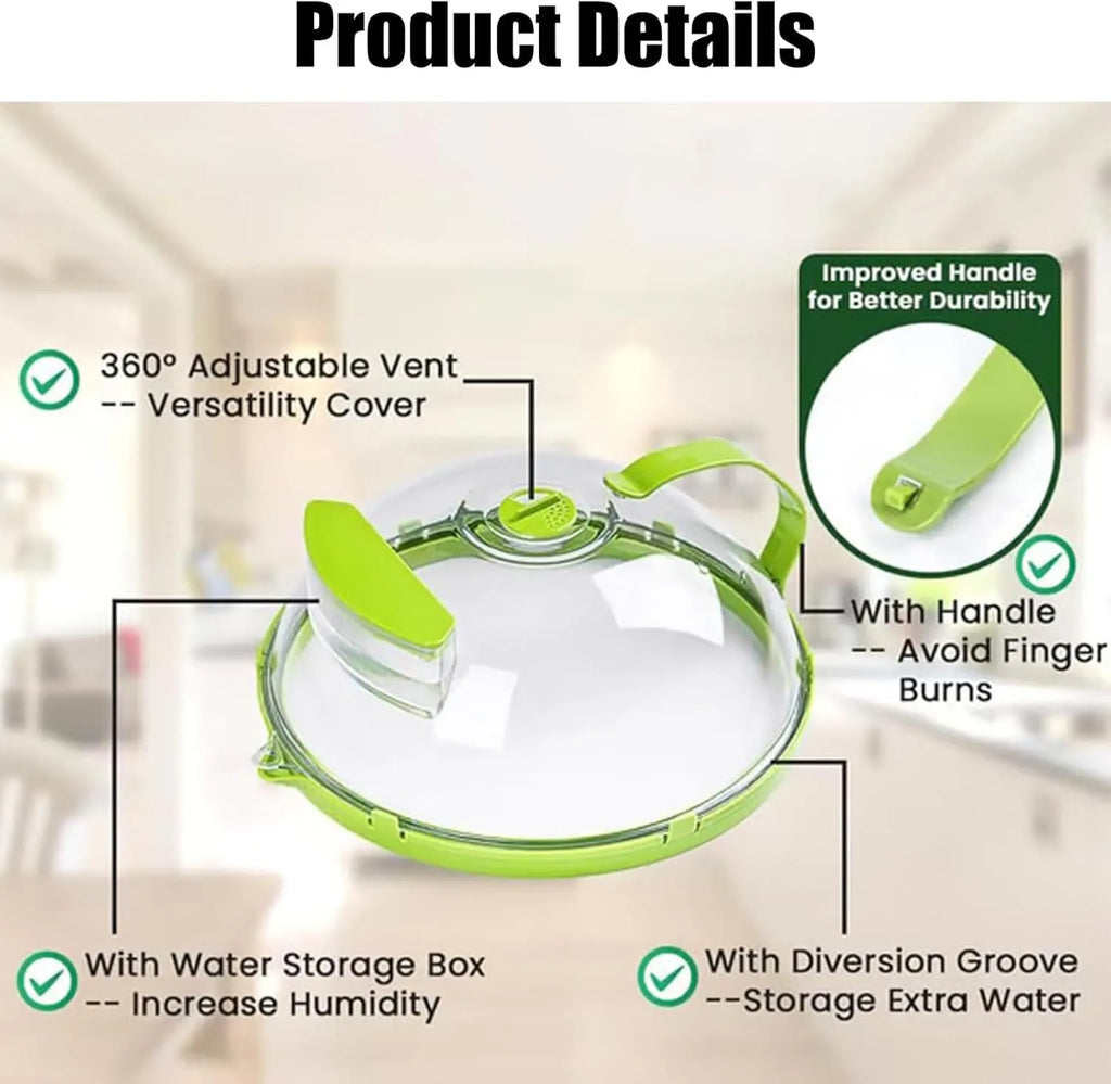 🍽️ Microwave Splatter Cover with Steam Vent