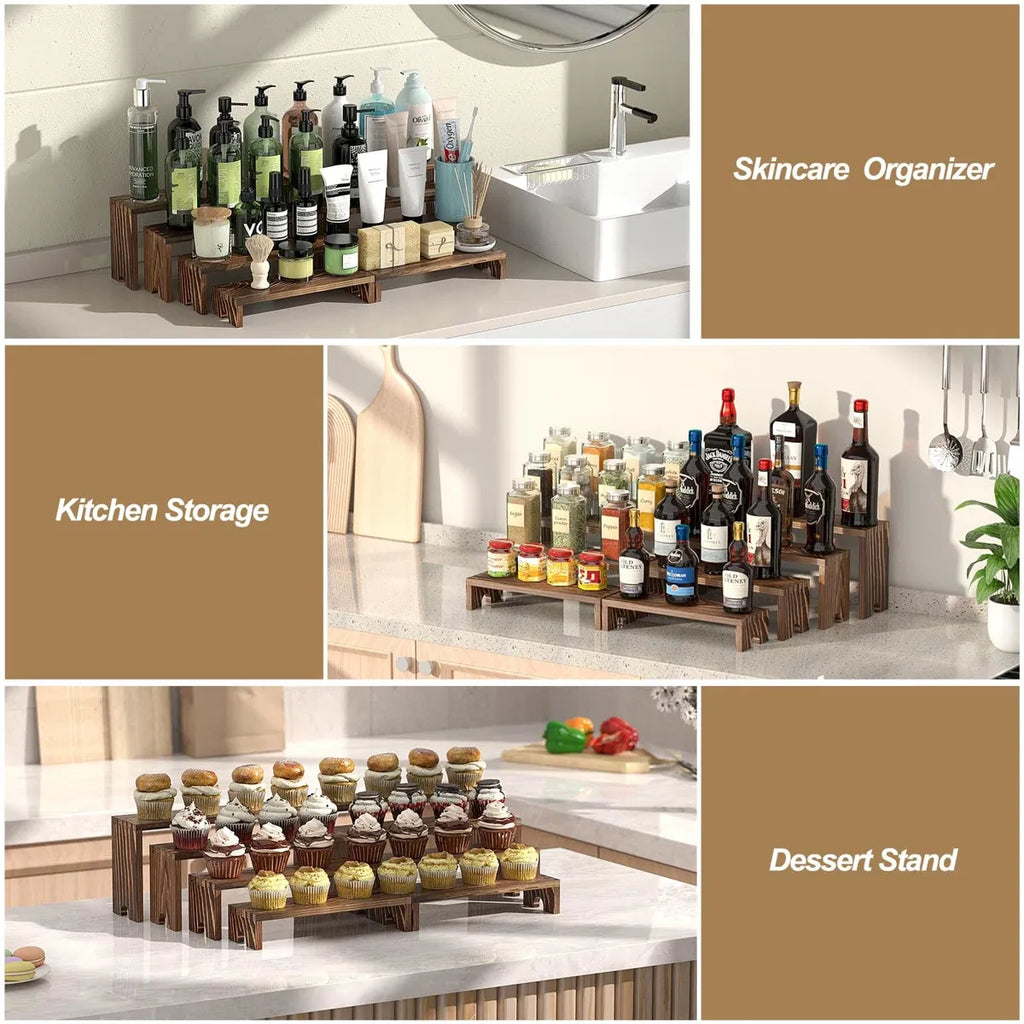 4-Piece Nesting Wooden Display Risers