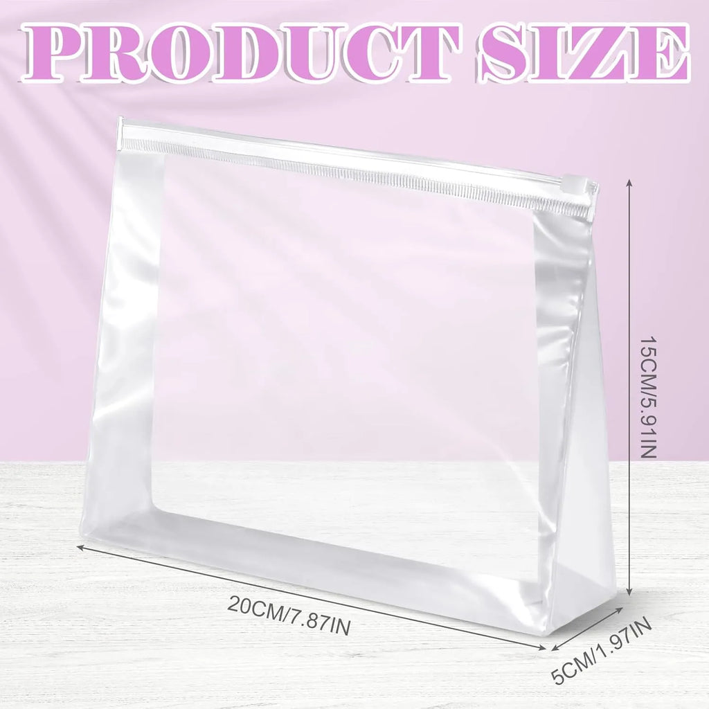 Mini Clear Makeup Bags – Travel Toiletry Organizer Pouches (7.9”)