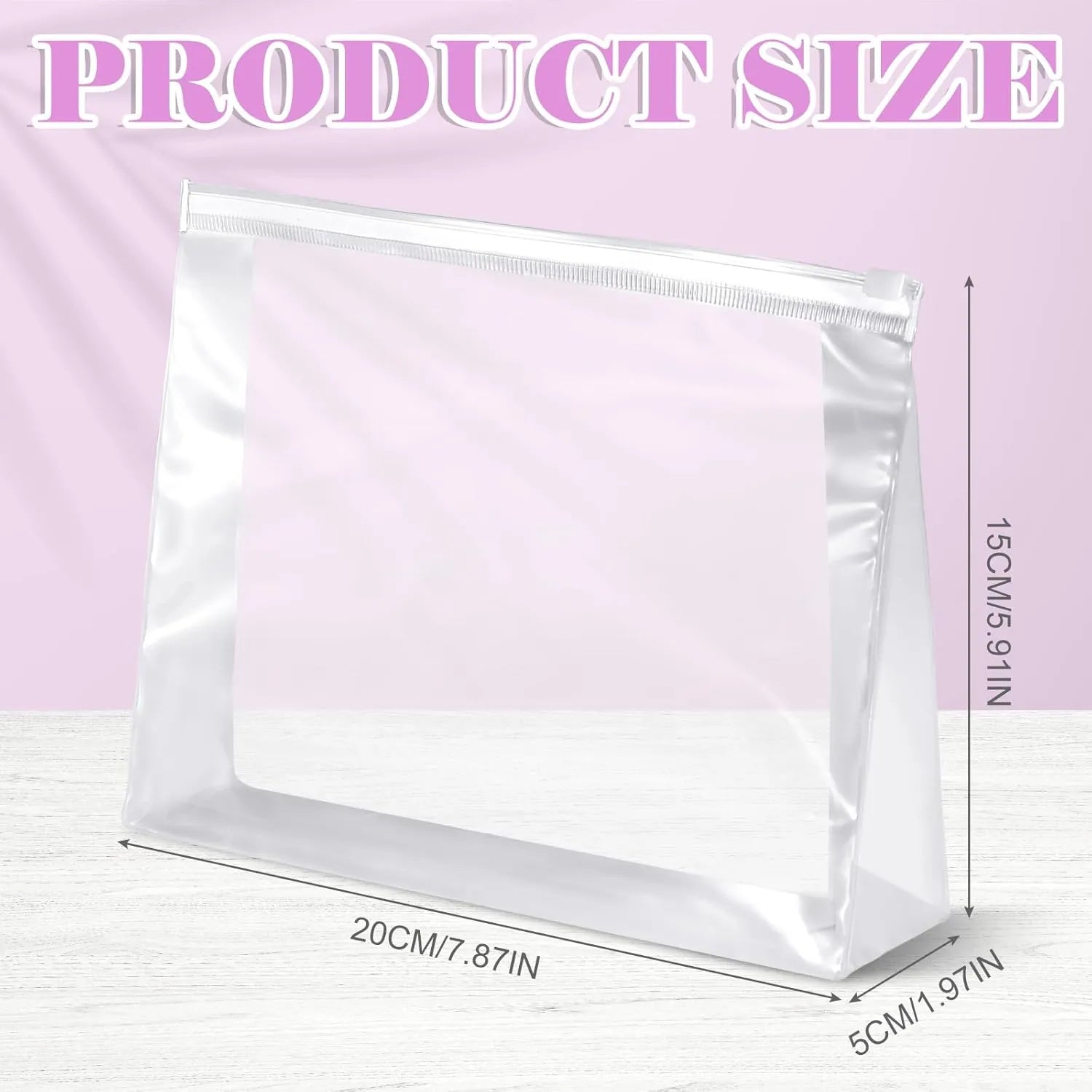 Mini Clear Makeup Bags – Travel Toiletry Organizer Pouches (7.9”)