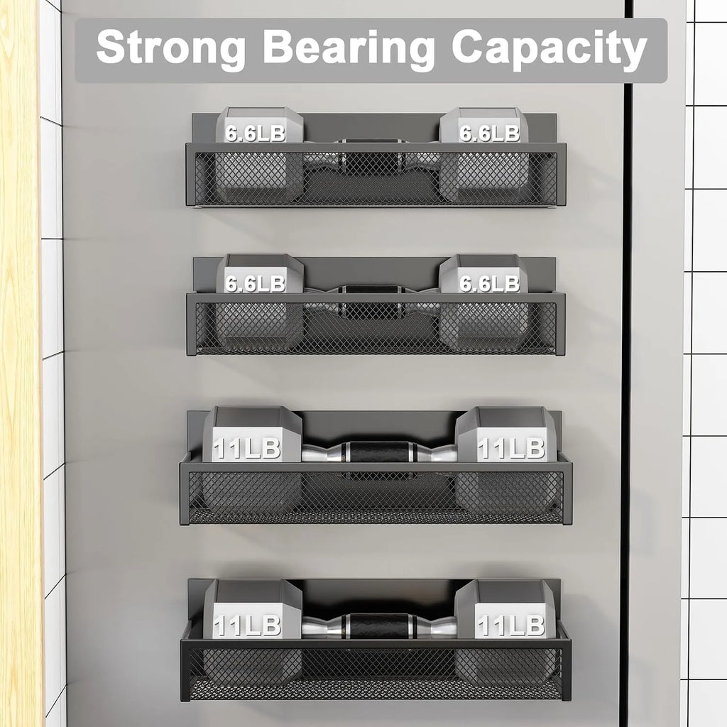Magnetic Refrigerator Storage Rack Set – 2 Large Black Baskets