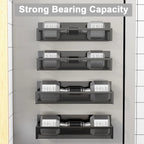 Magnetic Refrigerator Storage Rack Set – 2 Large Black Baskets