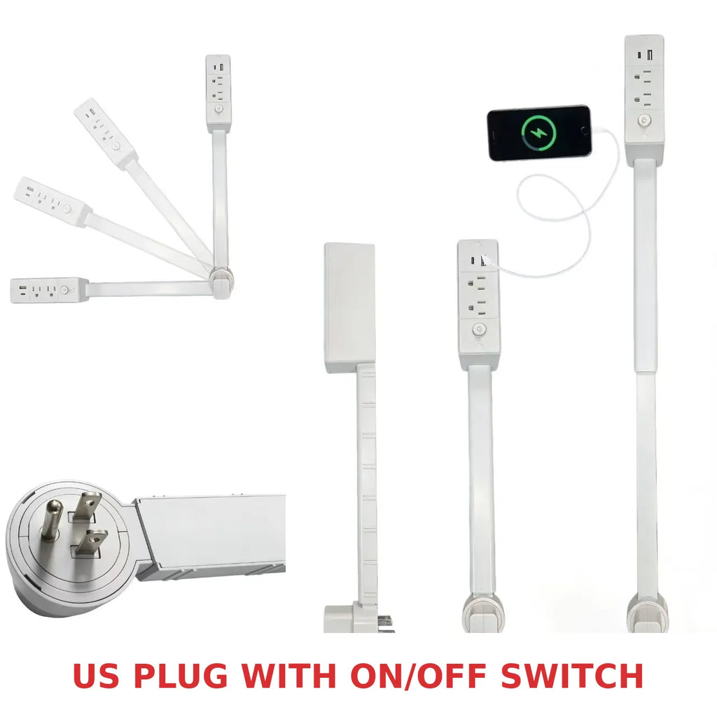 Reach-Anywhere Telescoping Outlet Extender with On/Off Switch