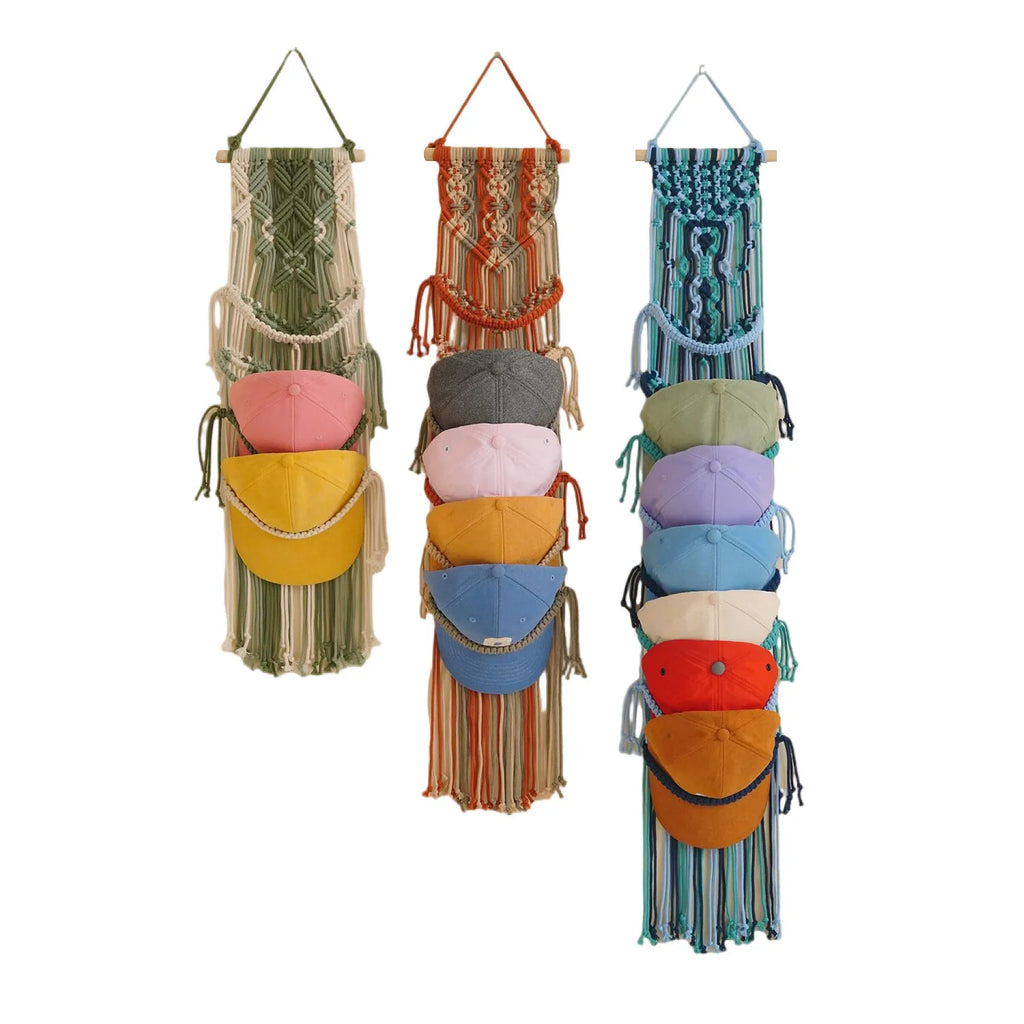 Macrame Hat Rack – Boho Wall Organizer🧢✨