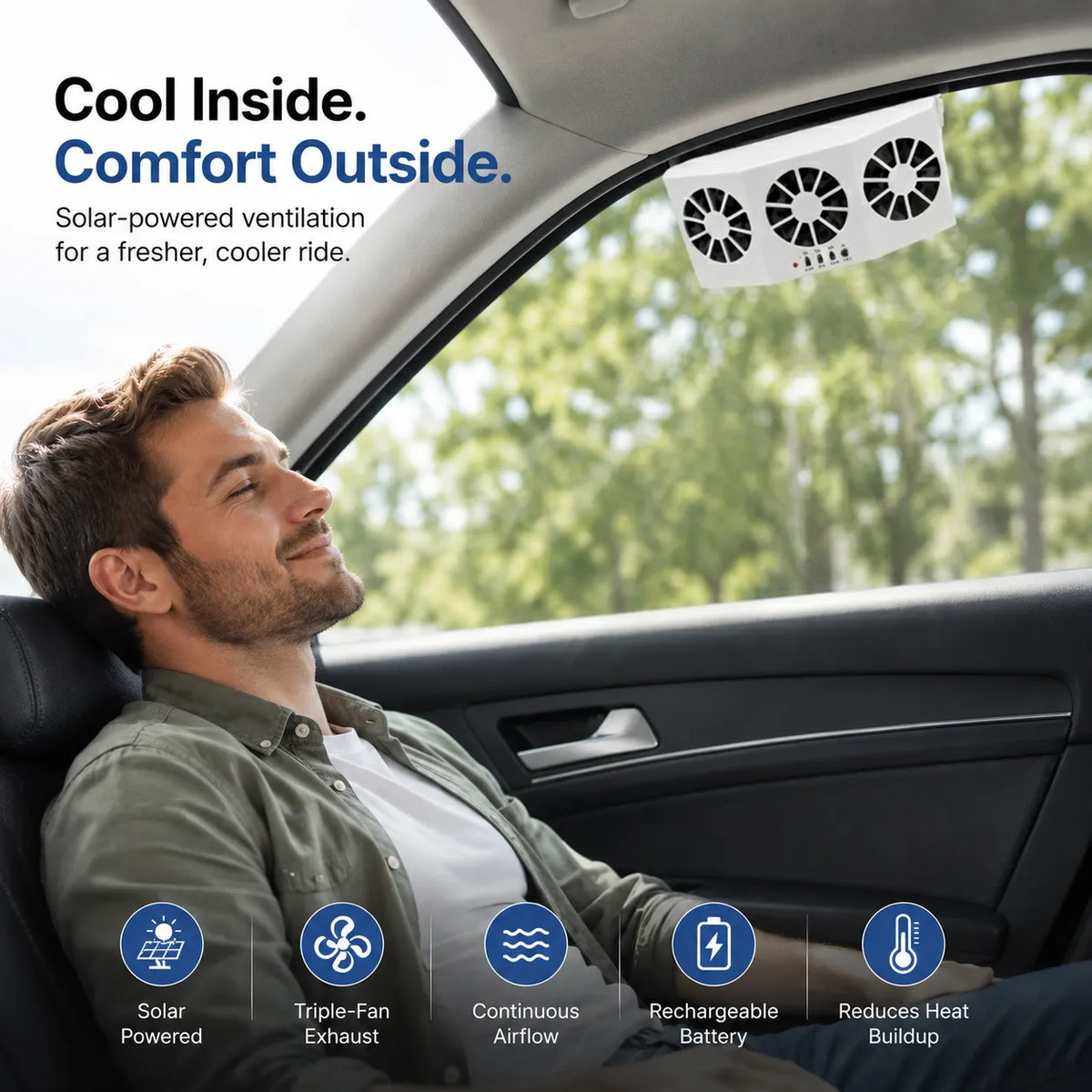 ☀️ Solar-Powered Car Ventilation Fan