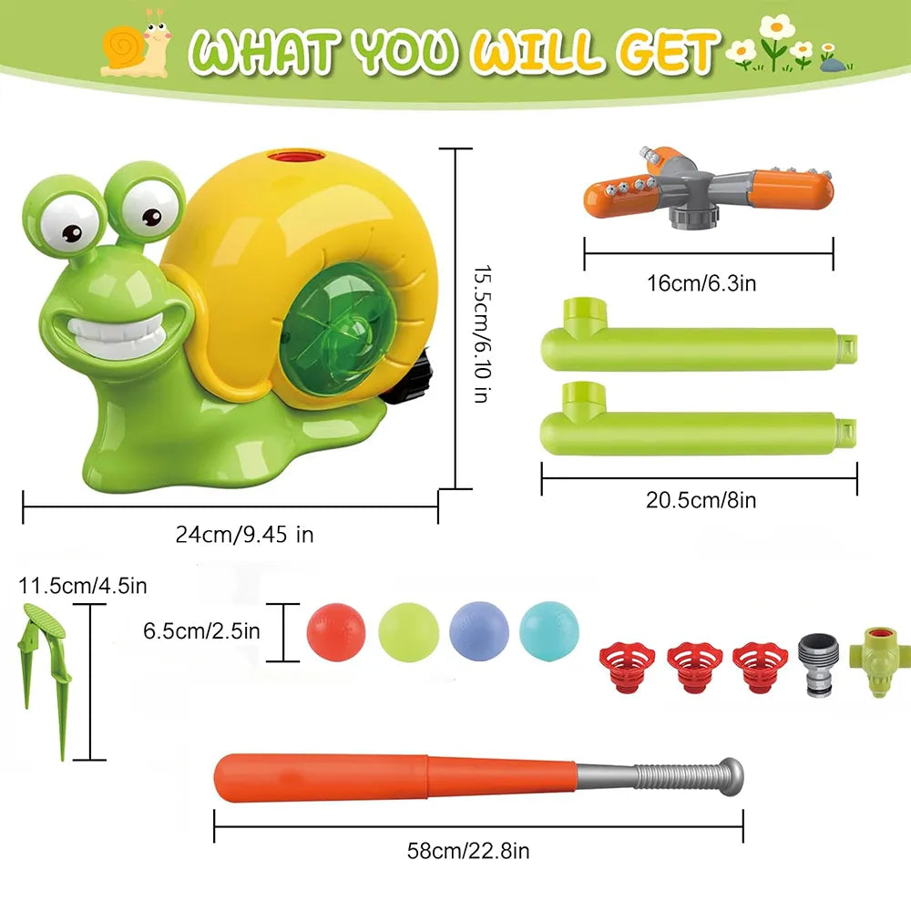 🐌 2-in-1 Snail Sprinkler Baseball Toy for Kids