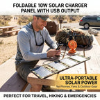 ☀️ Foldable 10W Solar Charger Panel with USB Output