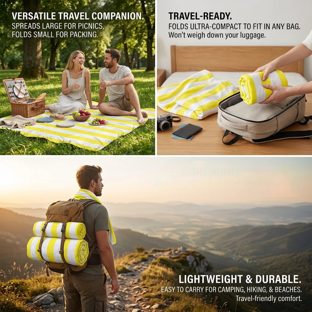 🌊 Quick-Drying Microfiber Beach Towel – Ultra-Light Sand-Free Travel Towel