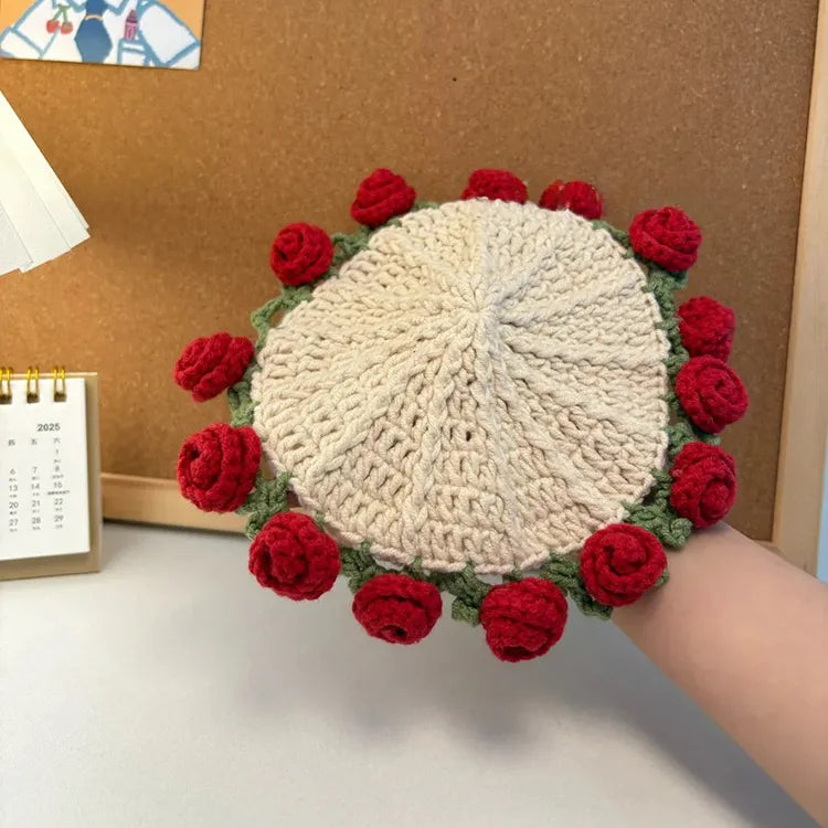 🔥Handcrafted Rose Flower Coasters