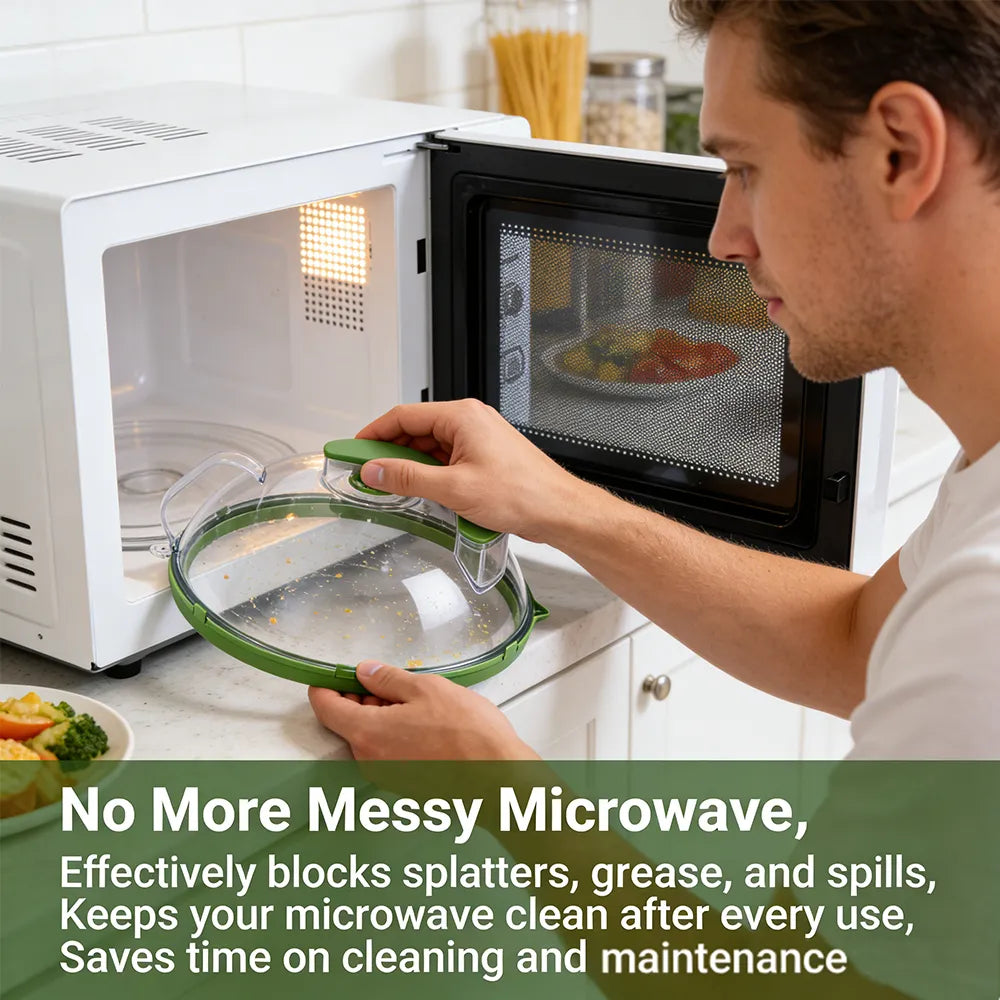 🍽️ Microwave Splatter Cover with Steam Vent