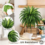 🌿23.62-Inch Artificial Boston Ferns – Realistic Faux Hanging Greenery