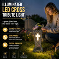 🕊️ Solar Cemetery Vase with LED Cross Light 🌿✨