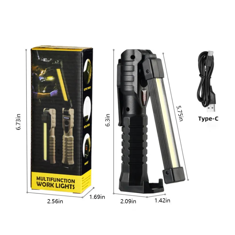 🔦 Double-sided COB folding work light