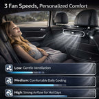 Universal Cordless Car Seat Cooling Fan (For Front or Back Seat Cooling)🌬️🚗