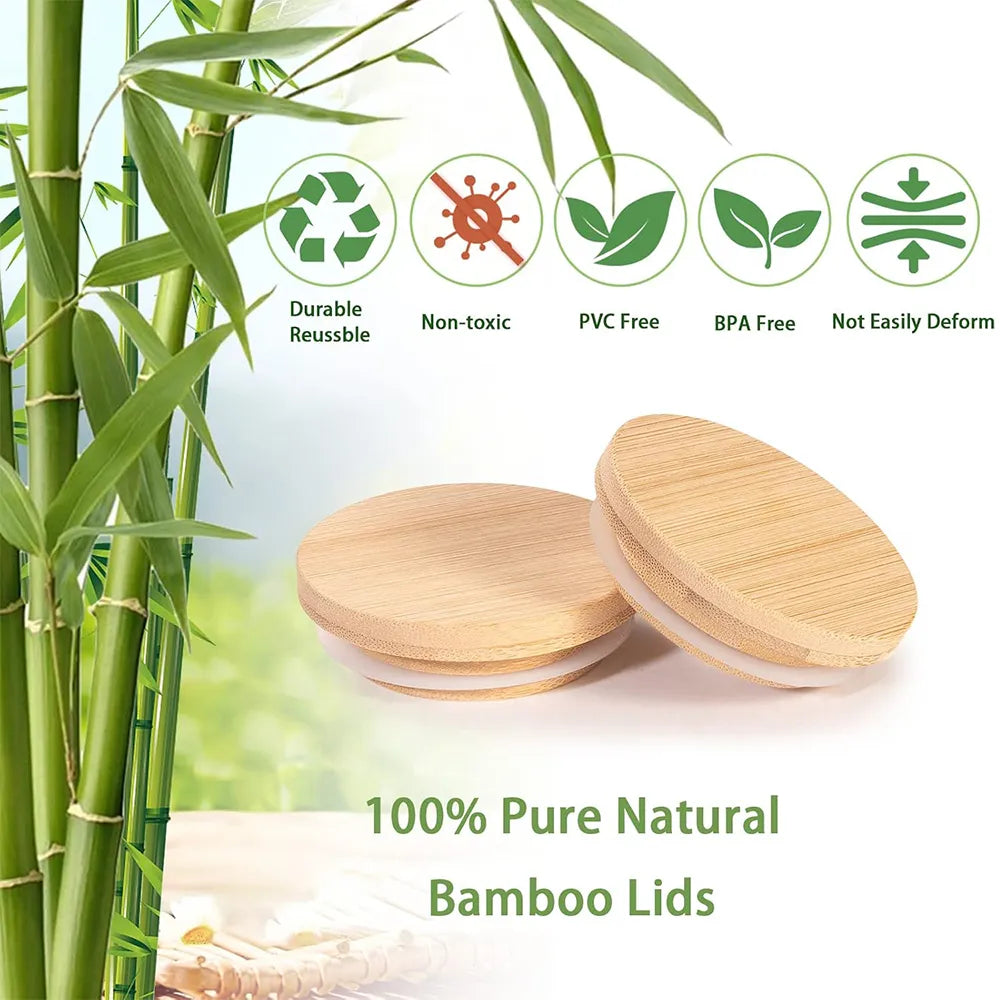 Glass Storage Jars with Airtight Bamboo Lids – Pantry & Kitchen Organizer Set🌾