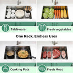 🍽️ Stainless Steel Kitchen Sink Bottom Drain Rack