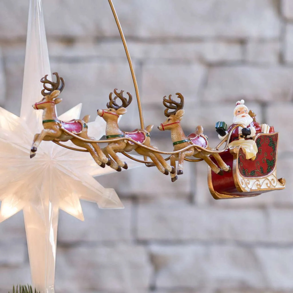 Santa’s Sleigh Animated Christmas Tree Topper
