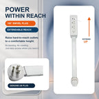 Reach-Anywhere Telescoping Outlet Extender with On/Off Switch