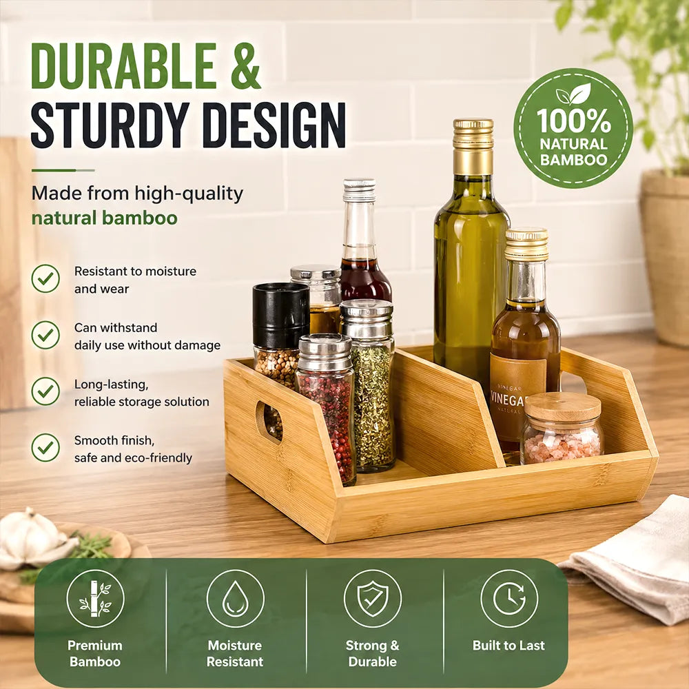 🌿 Bamboo Storage Boxes – Pantry & Kitchen Organizers