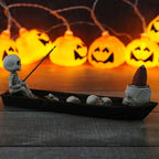 🎃 Skull Boat Backflow Incense Burner – Spooky Serenity Meets Home Decor 🎃