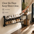 Fold-Flat Wall-Mounted Shoe Rack
