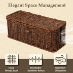 🧺 Handmade Rattan Cable Management Box