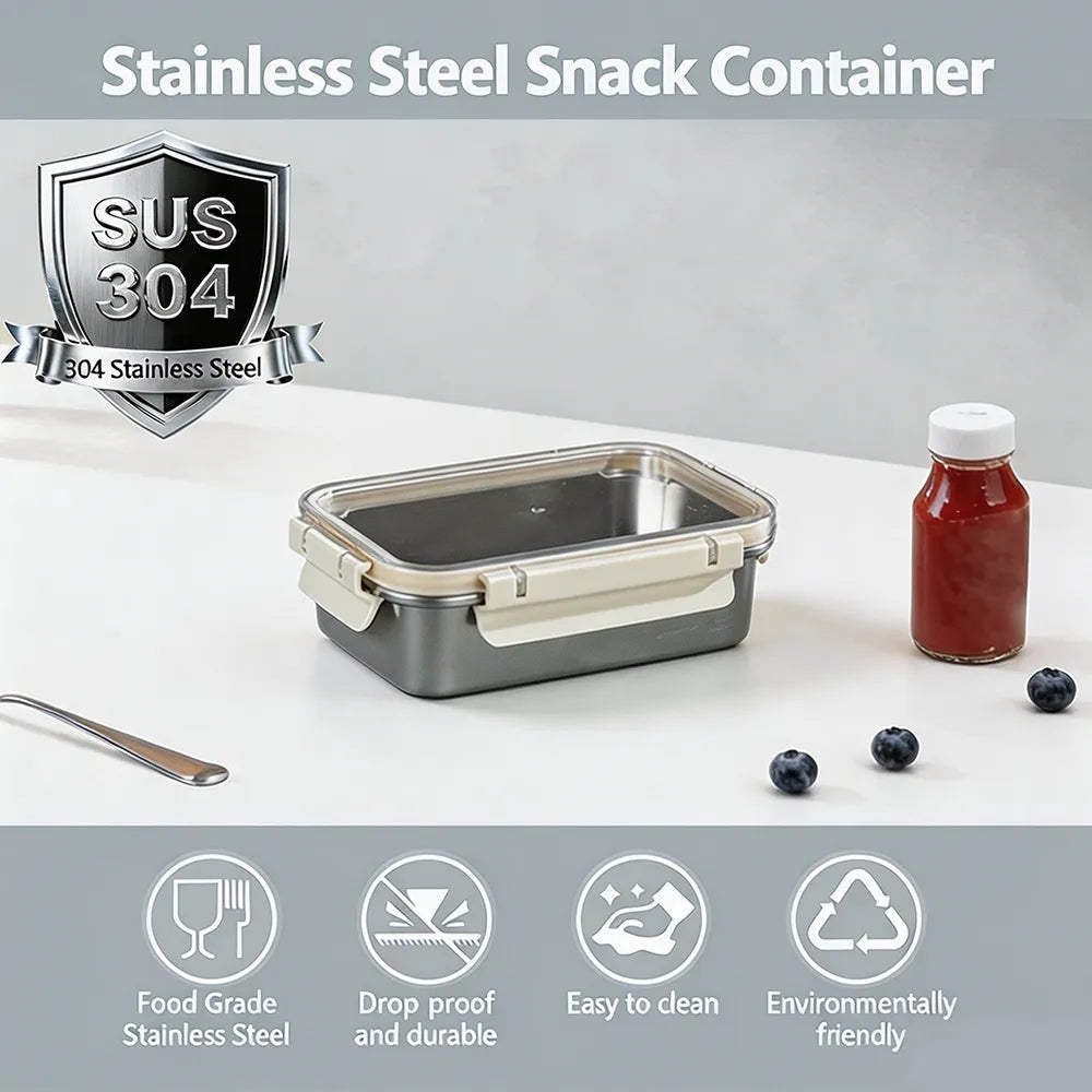 🍱Stainless Steel Leak-Proof Food Storage Container with Lid-2 Pcs