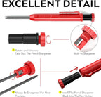Heavy-Duty Carpenter Pencil with 21 Refill Leads & Built-In Sharpener – Ideal for Precision Marking in Woodworking, Metal, Concrete, and More
