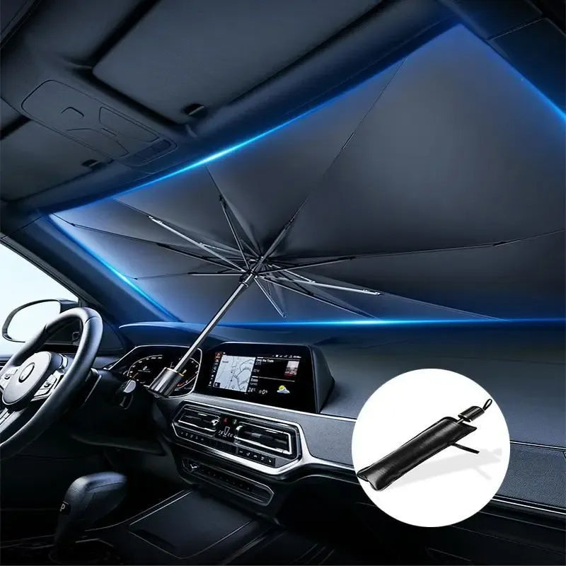 SunGuard Pro™ – Foldable Umbrella Windshield Sunshade